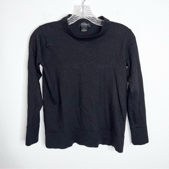 Club Monaco Sweater Women Medium Wool Black Minimalist T - Picture 1 of 7